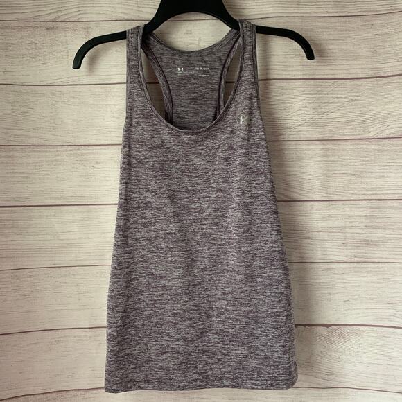 Under Armour Heathered Purple Racerback Tank Top Loose Fit Heatgear Size XS - Picture 1 of 11